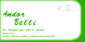 andor belli business card
